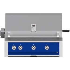 Hestan ASPIRE Grill Built-In 3 U-Burner Rotisserie 36" - Liquid Propane - Bora Bora Blue
