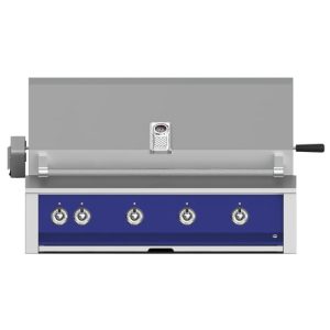 Hestan ASPIRE Grill Built-In 4 U-Burner Rotisserie 42" - Natural Gas - Bora Bora Blue