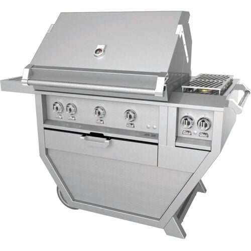 Hestan 36" Grill & Deluxe Cart 3 Trellis Burners Rotisserie - Liquid Propane - Grove