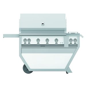 Hestan 42" Grill & Deluxe Cart 4 Trellis Burners Rotisserie - Liquid Propane - Marshmallow