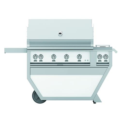 Hestan 42" Grill & Deluxe Cart 4 Trellis Burners Rotisserie - Natural Gas - Marshmallow