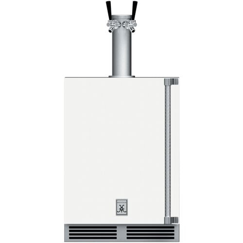 Hestan 24" Double Faucet Beer Dispenser Solid Door & Lock Left H - Marshmallow