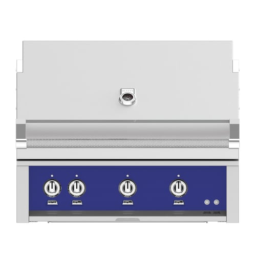 Hestan 36" Built-In Grill 2 Trellis Burners 1 Sear Burner Rotiss - Liquid Propane - Bora Bora Blue