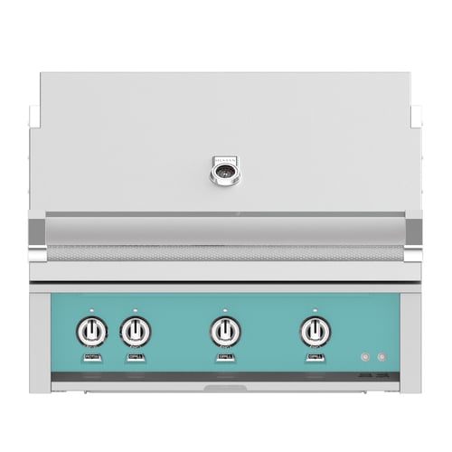 Hestan 36" Built-In Grill 2 Trellis Burners 1 Sear Burner Rotiss - Liquid Propane - Pacific Fog