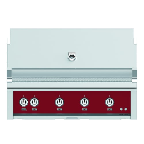 Hestan 42" Built-In Grill 3 Trellis Burners 1 Sear Burner Rotiss - Liquid Propane - Burgundy