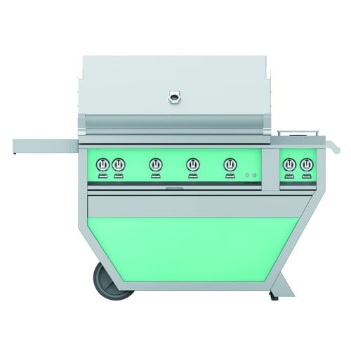 Hestan 42" Grill & Deluxe Cart 3 Trellis burners 1 Sear Burner R - Natural Gas - Pacific Fog