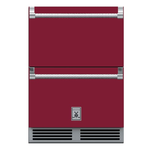 Hestan Outdoor Refrigerator & Freezr Drawer 24" - Burgundy