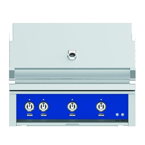 Hestan 36" Built-In Grill 3 Sear Burners Rotisserie - Bora Bora Blue