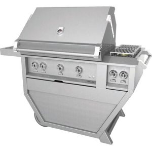 Hestan 36" Grill & Deluxe Cart 3 Trellis Burners Rotisserie - Liquid Propane - Pacific Fog