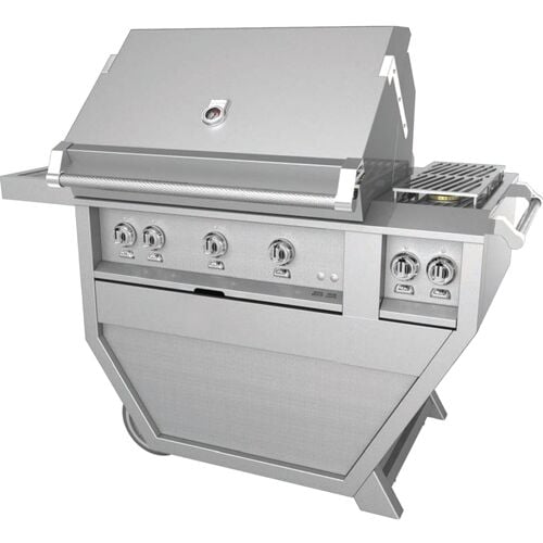 Hestan 36" Grill & Deluxe Cart 3 Trellis Burners Rotisserie - Natural Gas - Marshmallow