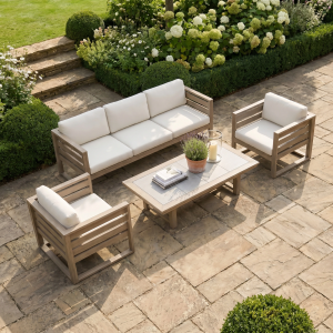 Andora 3 Seat Sofa Set with 2 in 1 Table in Weathered Brown