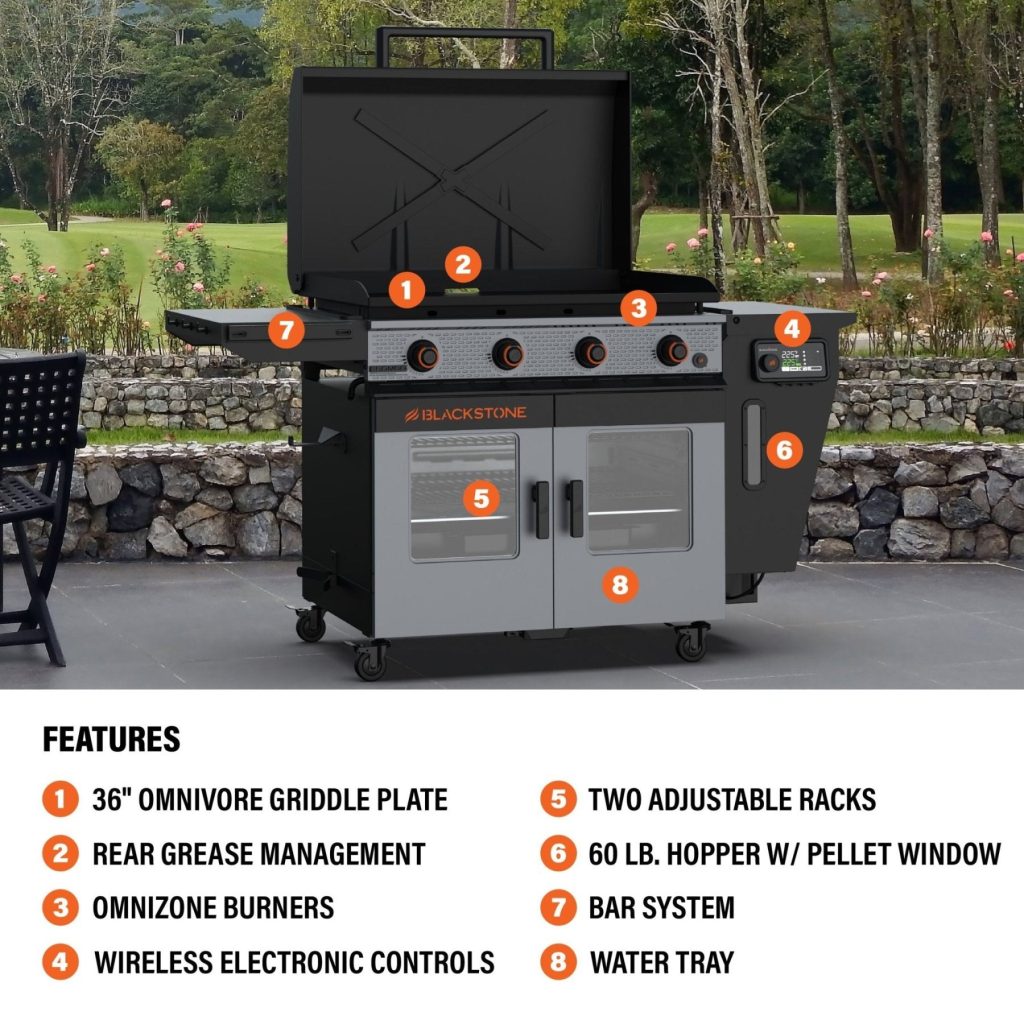 bronco 36 griddle vertical pellet smoker combo 2468589