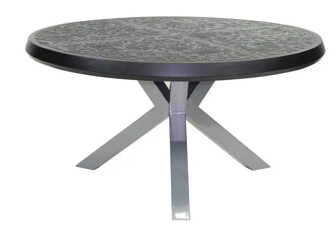 Castelle Altra 54" Round Dining Table with Live Edge Driftwood Top and Jasmine Finish