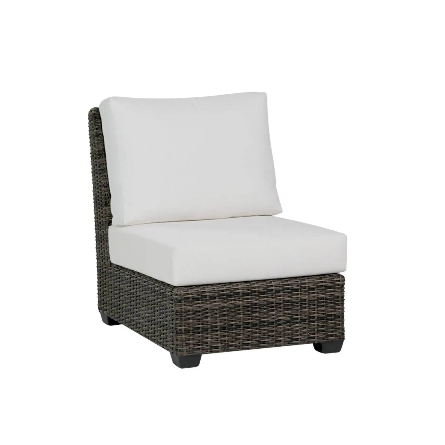 Coral Gables Armless Chair Sectional Piece with Switch Flax Cushions