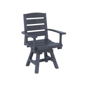 CR Plastic, Napa Dining Swivel Arm Chair, Slate Grey Finish