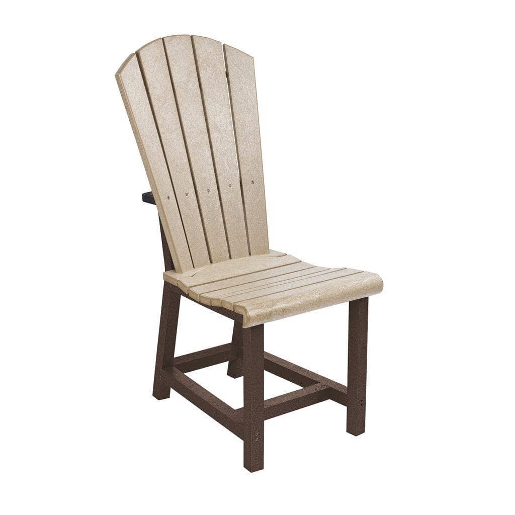CR Plastics, Addy Dining Side Chair, Beige and Chocolate Finish