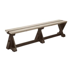 CR Plastics, Harvest Dining Bench, Beige and Chocolate Finish