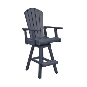CR Plastic, Swivel Pub Arm Chair Frame, Slate Grey