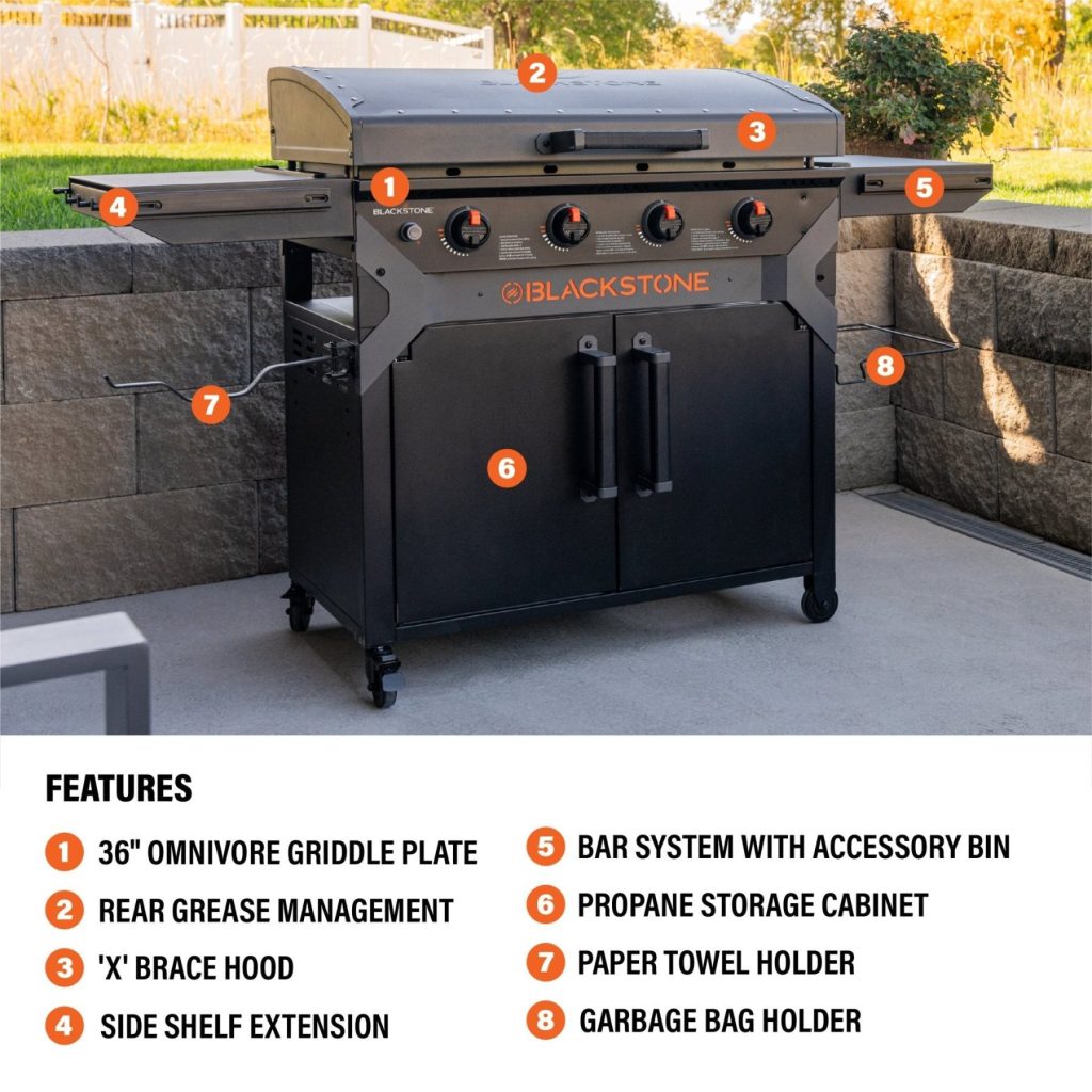iron forged 36 griddle with cabinet 1781782
