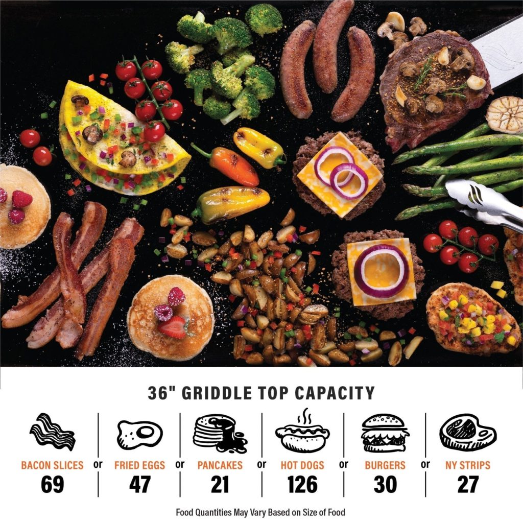 iron forged 36 griddle with cabinet 7066008