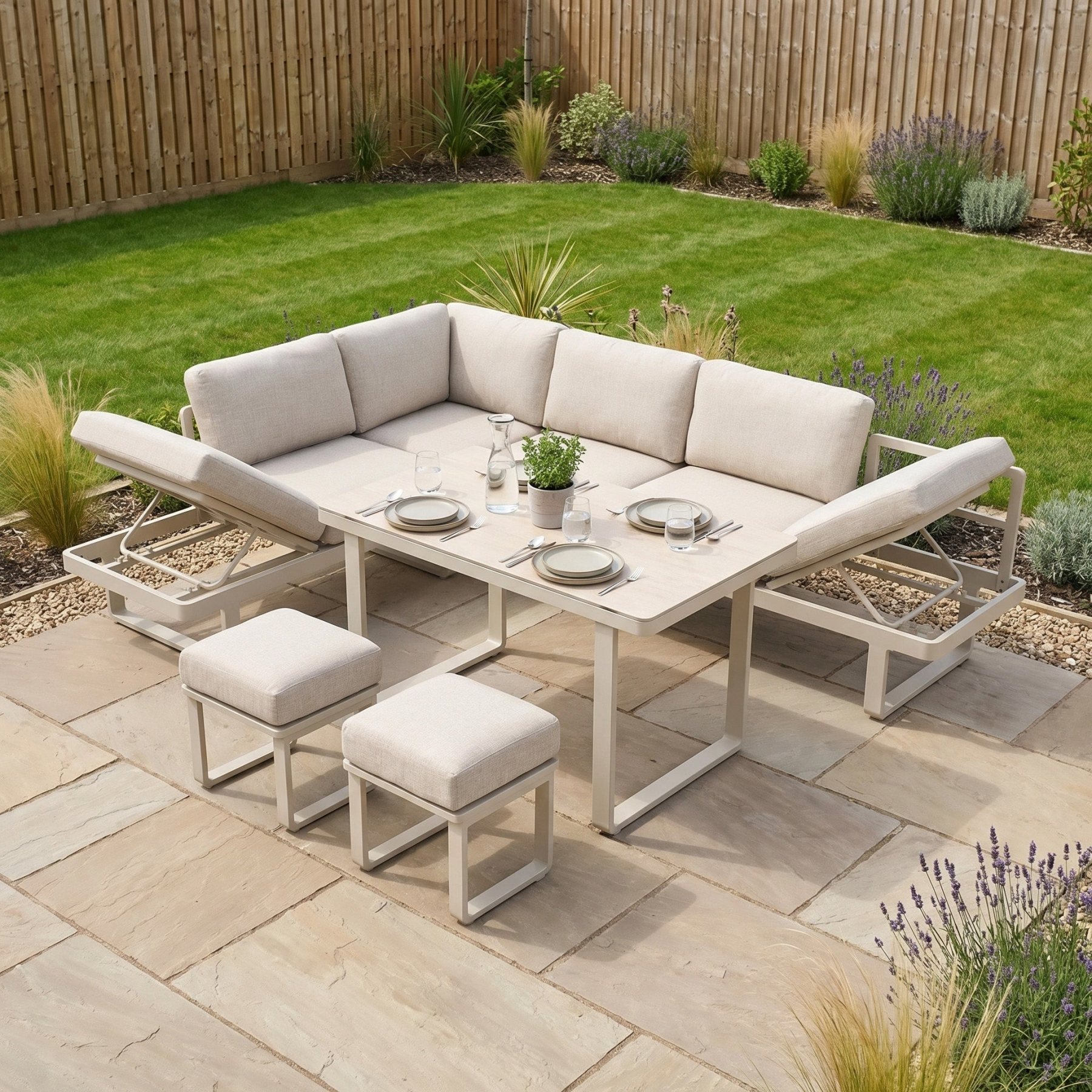 Lyra Corner Dining Set in Latte