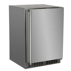 Marvel 24" Outdoor Built-In All Refrigerator, Solid Stainless Reversible Door with Lock