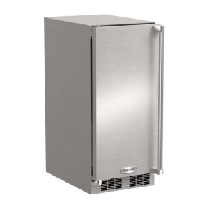 Marvel 15-Inch 39Lb. Outdoor Rated Clear Ice Machine With Installed Drain Pump and Solid Stainless Steel Door (Reversible Hinge) - MOCP215SS01B