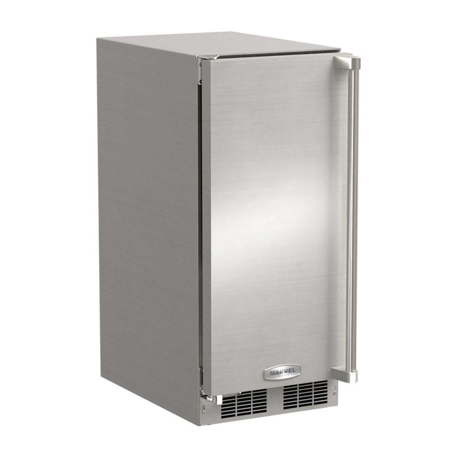 Marvel 15-Inch 39Lb. Outdoor Rated Clear Ice Machine With Installed Drain Pump and Solid Stainless Steel Door (Reversible Hinge)