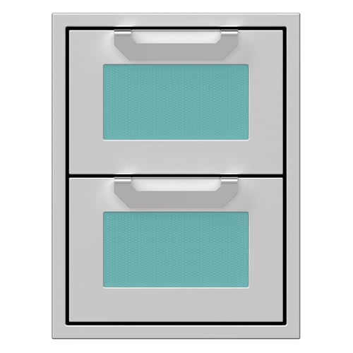 Hestan 16" Double Storage Drawer Recessed Marquise Accented Panels - Pacific Fog