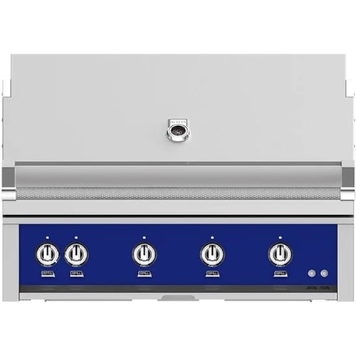 Hestan 42" Built-In Grill 3 Trellis Burners 1 Sear Burner Rotiss - Natural Gas - Bora Bora Blue