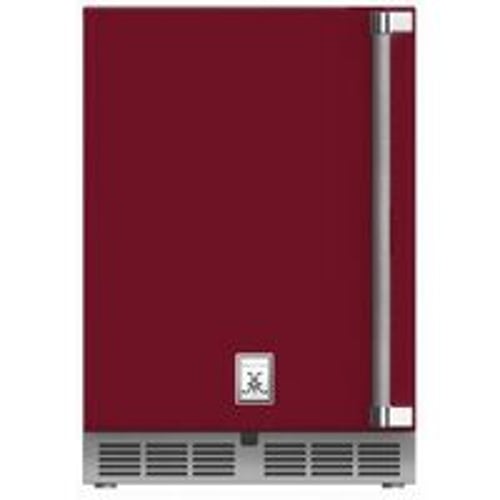 Hestan Outdoor Refrigerator 24" Lock Left Hinged - Burgundy