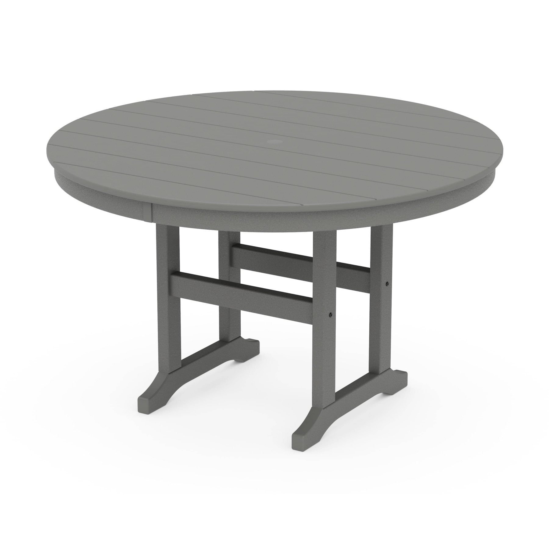 Polywood 48" Round Farmhouse Dining Table, Slate Grey