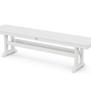 POLYWOOD Farmhouse 65" Trestle Bench in White