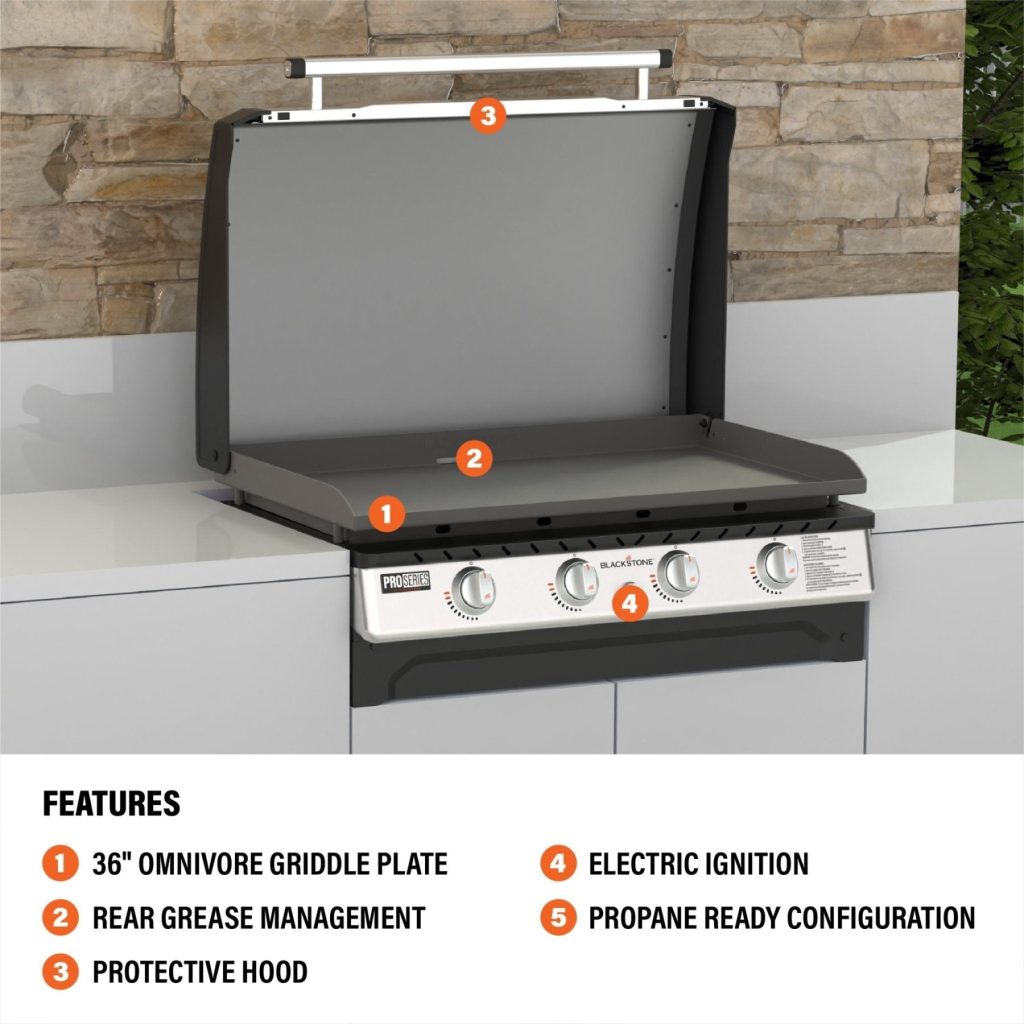 pro series 36 omnivore drop in griddle with hood 8011000