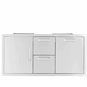 Quivira 42" Door, Double Drawer & Trash Rollout on Right