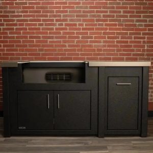 All Things BBQ Custom 71” Outdoor Kitchen Island in Graphite with Concrete Style Top