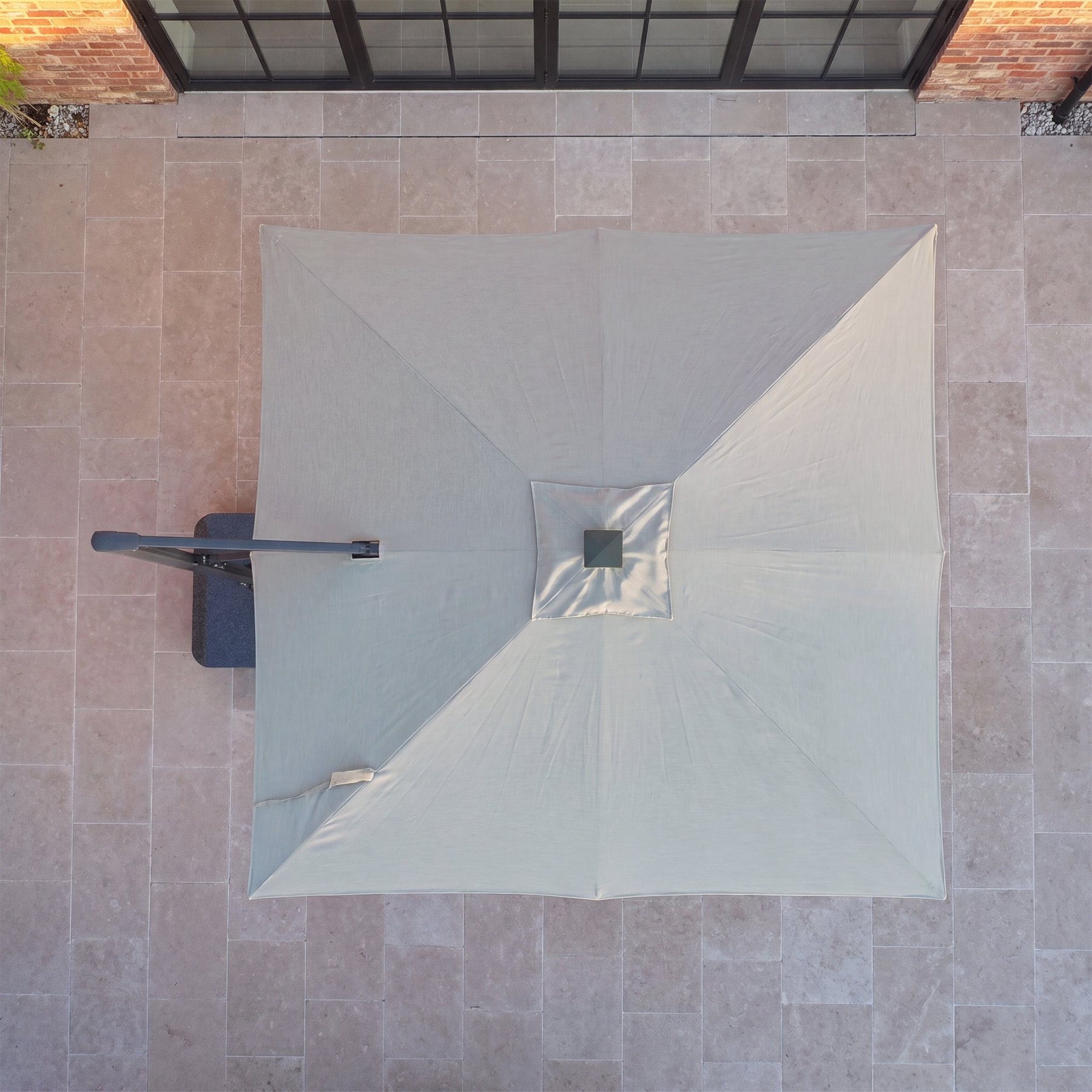 Volos 3m x 3m Square Cantilever Parasol with LED Lighting and 120kg Granite Base in Wheat product detail