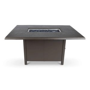 Woodard 42" x 60" Dining Fire Table with Hammered Top in Aztec Bronze