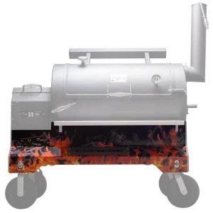 Yoder Smokers YS1500 Competition Cart Magnetic Wrap - Orange Flames
